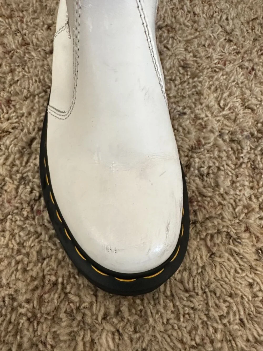 Dr. Martens Womens White Quad Chelsea Platform Boots Black Elastic Gussets 2976 - Picture 8 of 13